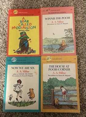 Vintage Dell Yearling Book Lot of 4 Kids PB Mixed Titles Pooh Paddington